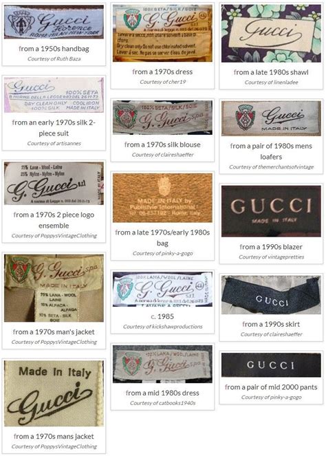 vintage gucci shirt tags